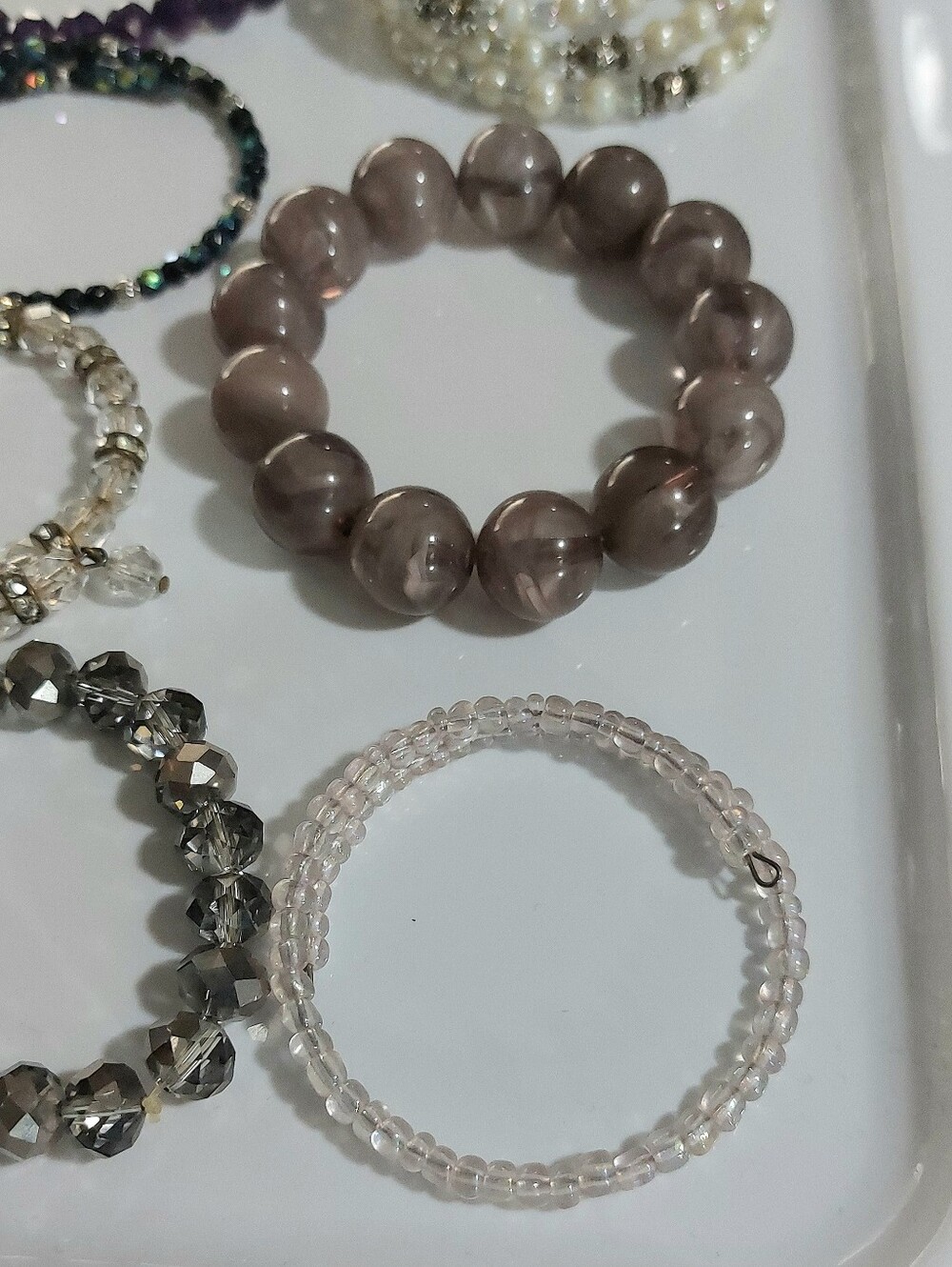 Vintage Bracelet Lot - Womens Jewelry Glass, Beaded, Plastic - Picture 2 of 13